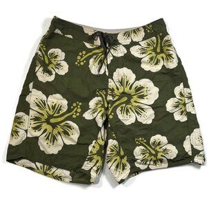 Patagonia Wavefarer II Wild Hibiscus‎ in Algae Board Shorts Green Floral Mens 34